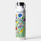 Bouteille D'eau Joyeux Pavot sauvage unique nommé (Avant)