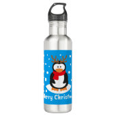 Bouteille D'eau Joyeux pingouin de Noël (Devant)