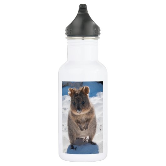 Bouteille D'eau Joyeux Quokka sur la plage en Australie, blanc (Droite)