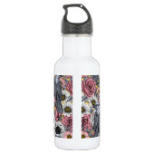 Bouteille D'eau Jus gris et fleurs (Dos)