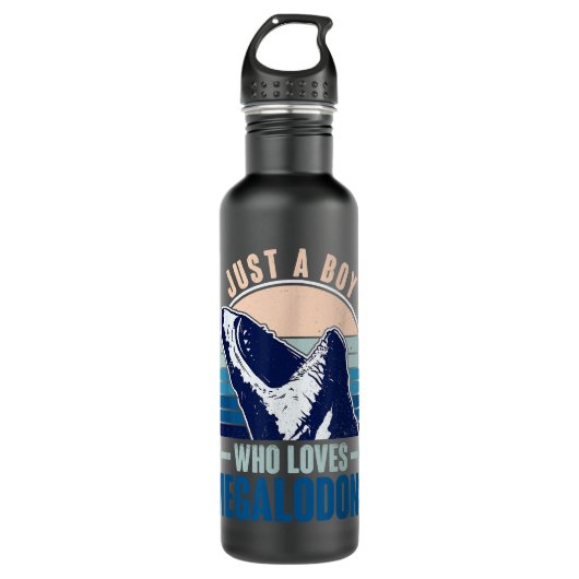 Bouteille D'eau Just A Boy Who Loves Megalodons - Megalodon Shark (Devant)