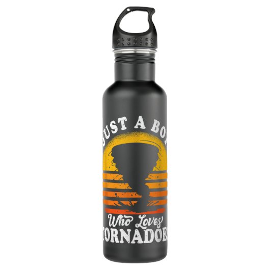 Bouteille D'eau Juste Un Garçon Qui Aime Les Tornades Tornado Mete (Devant)