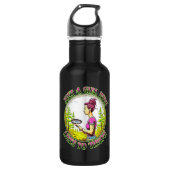 Bouteille D'eau Juste une fille qui aime lancer | Disk Golf (Devant)