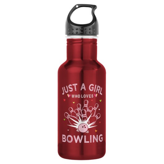 Bouteille D'eau Juste Une Fille Qui Aime Le Bowling (Devant)