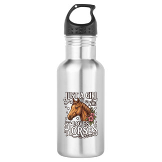 Bouteille D'eau Juste Une Fille Qui Aime Les Chevaux Design De Che