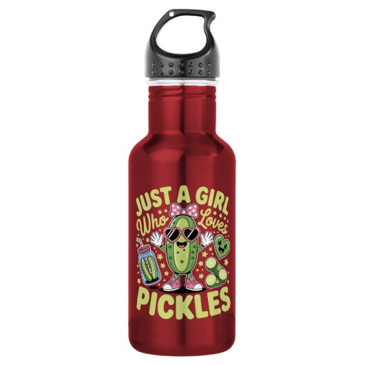 Bouteille D'eau Juste Une Fille Qui Aime Les Cornichons (Devant)