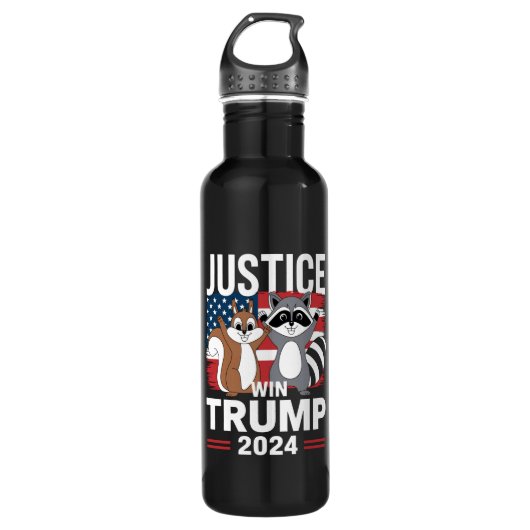Bouteille D'eau Justice Pour Peanut Win Trump 2024 (Devant)