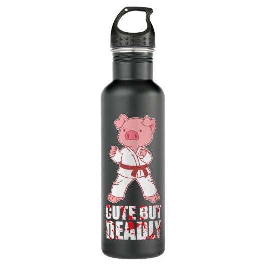 Bouteille D'eau Karate Pig Taekwondo Martial Arts Hog Animal (Devant)