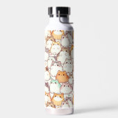 Bouteille D'eau Kawaii Chubby Chats De Cartoon Avec Coeurs (Gauche)