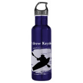 Bouteille D'eau Kayaking - silhouette of kayaker - Personalize (Devant)