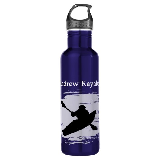 Bouteille D'eau Kayaking - silhouette of kayaker - Personalize (Devant)