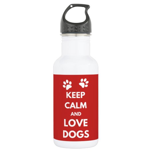 Bouteille D'eau Keep calm and love dogs (Devant)