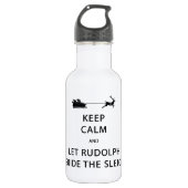 Bouteille D'eau Keep Calm Let Rudolph Guide Sleigh (Devant)
