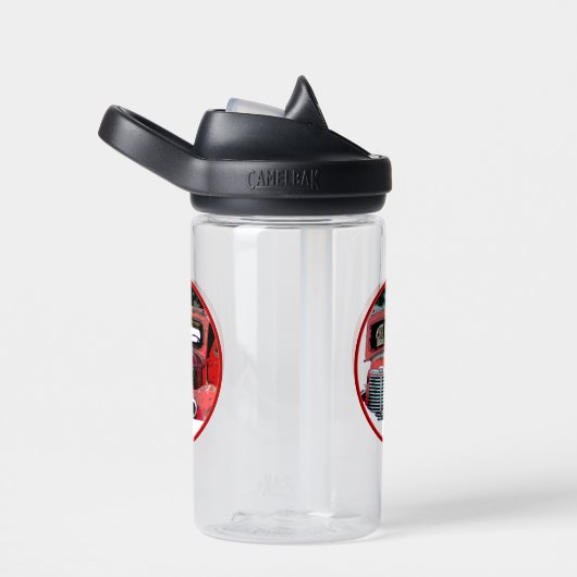 Bouteille D'eau Keeshond Noël Vieux Camion Peinture Chien Art (Arrière Complet)