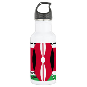 Bouteille D'eau Kenya National Flag Colors Motif Art Design