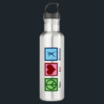 Bouteille D'eau Kinesiologiste Peace Love Kinesiologie<br><div class="desc">Peace Love Kinesiology. Un cadeau kinésiologiste mignon pour une personne qui travaille dans un bureau de kinésiologie humaine ou pratique. Commandez-les maintenant pour votre centre.</div>