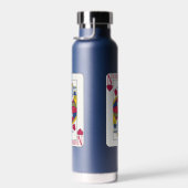 Bouteille D'eau King of Hearts Custom Name Playing Card Stainless (Plage)