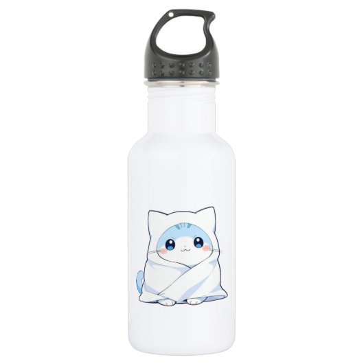 Bouteille D'eau Kit de couverture douillette chaton kawaii design (Devant)