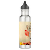 Bouteille D'eau Kitten avec ruban rouge (Gauche)