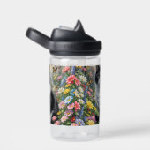 Bouteille D'eau Kitten dans le jardin fleuri (Arrière Complet)