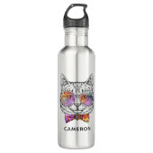 Bouteille D'eau Kitty sage KAT | ajoutent votre nom (Devant)