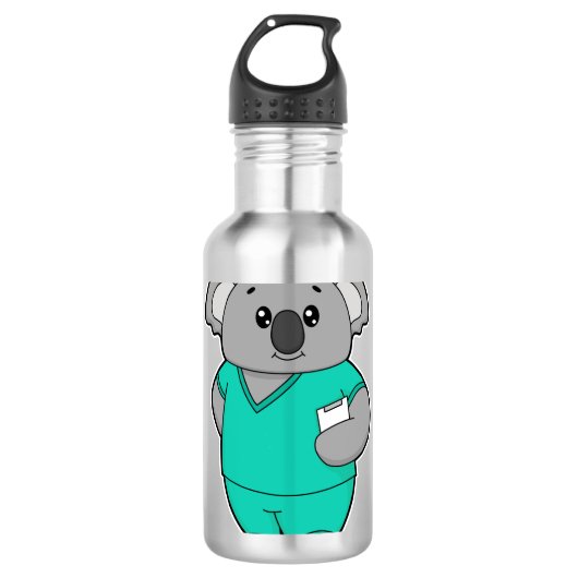 Bouteille D'eau Koala comme infirmière avec Bloc-notes (Devant)
