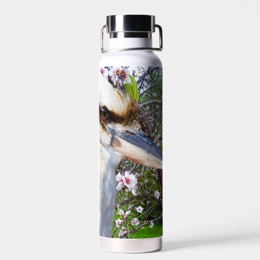 Bouteille D'eau Kookaburra À Côté De L'Arbre De Fleur, (Arrière)