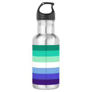 Bouteille D'eau La palette de drapeau des hommes gays trans-inclus