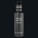 Bouteille D'eau La plus grande coutume d'enseignant du monde réuti<br><div class="desc">Personnalisez cette bouteille d'eau pour votre personne préférée comme enseignant,  coach,  entraîneur personnel,  maman,  papa,  fille,  fils,  mari,  femme etc. Cliquez sur "Customiser" pour modifier les couleurs de la bouteille d'eau,  le texte de police,  l'emplacement de la taille et plus encore.</div>