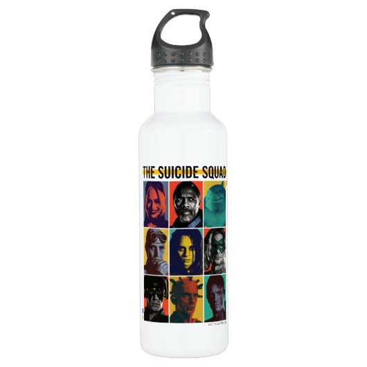 Bouteille D'eau La Suicide Squad | Rétro Grid With Harley Quinn (Devant)