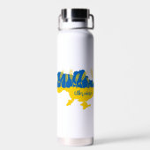 Bouteille D'eau La typographie ukrainienne et l'oreille au blé sur (Arrière)