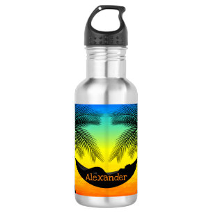 Bouteille D'eau La vie insulaire de la hutte tropicale