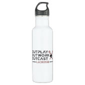 Bouteille D'eau Lacrosse Player Outplay Outwork Outcast Lax Cadeau (Devant)