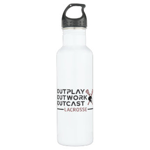 Bouteille D'eau Lacrosse Player Outplay Outwork Outcast Lax Cadeau
