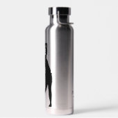 Bouteille D'eau Lady Silver Avec Noir Monogramme De Golfeur Modern (Gauche)