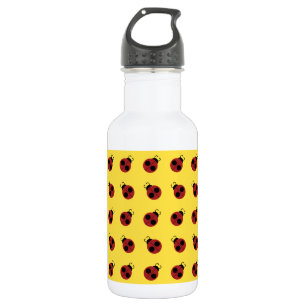 Bouteille D'eau Ladybug 60s rétro cool rouge jaune
