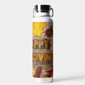 Bouteille D'eau Lait séchée Bon thanksgiving citrouille SlipperyJo (Arrière)