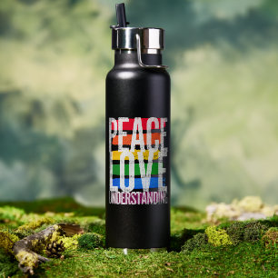 Bouteille D'eau L'amour de la paix et la compréhension du vide iso