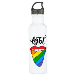 Bouteille D'eau Langue arc-en-ciel LGBT