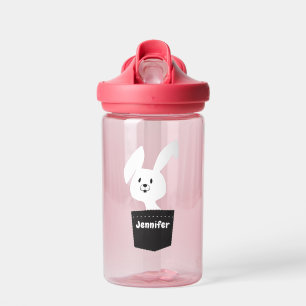 Bouteille D'eau Lapin Blanc Mignon et Fantaisiste Enfant Nom Dessi