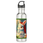 Bouteille D'eau Lapin de Noël 2 (Devant)