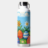 Bouteille D'eau lapin de Pâques mignon 8 bits (Avant)