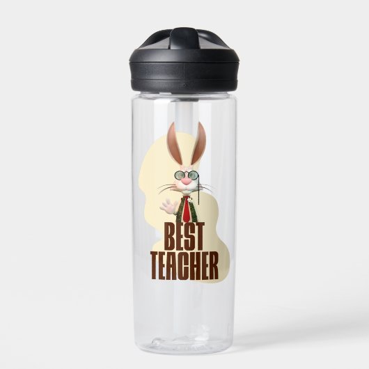 Bouteille D'eau Lapin drôle Meilleur Enseignant (Extérieur)