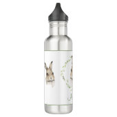 Bouteille D'eau Lapin Lapin Aquarelle Verdure Nom Boire (Gauche)