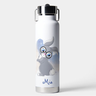 Bouteille D'eau Lapin mignon avec des lunettes Personnalisé