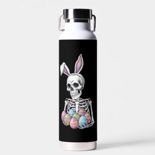 Bouteille D'eau Lapin Squelette tenant des oeufs de Pâques lapin d