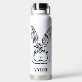 Bouteille D'eau Lapin tribal noir et blanc (Plage)