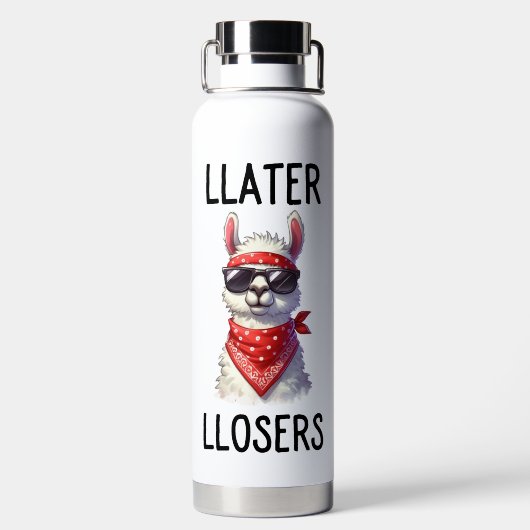 BOUTEILLE D'EAU LATER LASERS LAMA AVEC LUNETTES DE SOLEIL (Plage)