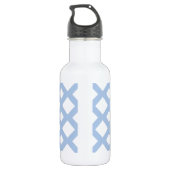 Bouteille D'eau Lattice bleu clair sur blanc (Dos)