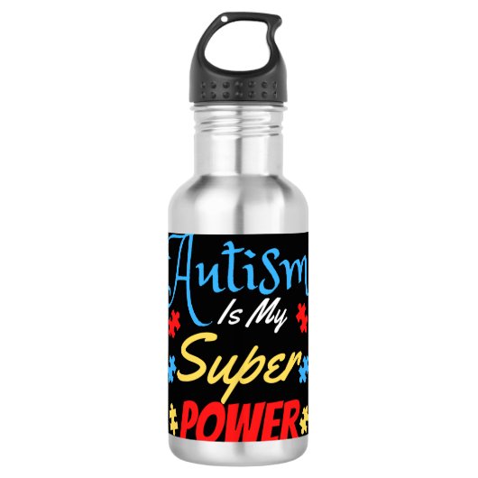 Bouteille D'eau L'autisme est ma superpuissance (Devant)
